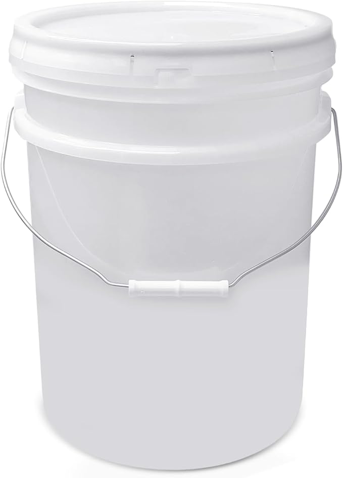 ePackageSupply 5 Gallon Bucket - Food Grade Bucket with Airtight Gasketed Tear Strip Lid, BPA-Free, Heavy-Duty 90 Mil HDPE Plastic Pail, Bulk Storage, Durable Container, Made in USA - Natural, 6 Packs