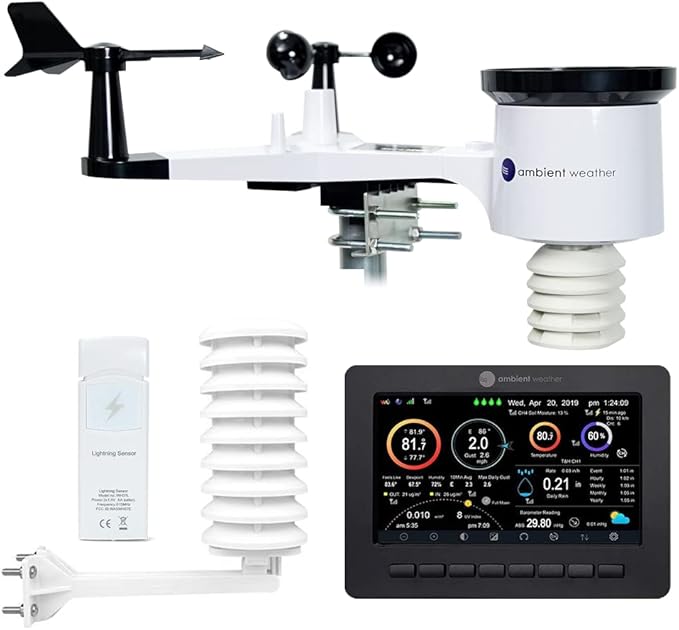 Ambient Weather WS-2000 Storm Bundle - Smart Weather Station for Storm Monitoring w/WiFi Remote Monitoring and Alerts