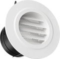 HG Power 3 Inch Round Air Vent, ABS Louver Grille Cover with Built-in Screen Mesh, White Soffit Vent for Bathroom Office Kitchen Ventilation - Opening Size 2.83"