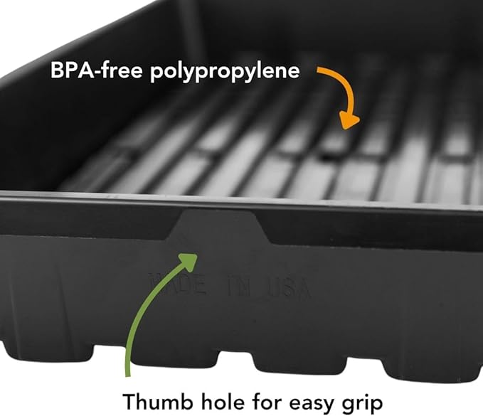 Bootstrap Farmer Reusable Seed Starting Trays - Extra Strength No Holes Nursery Trays, 5-Pack, for Propagation, Seed Starter, Plant Germination, Seedling Flat, Fodder