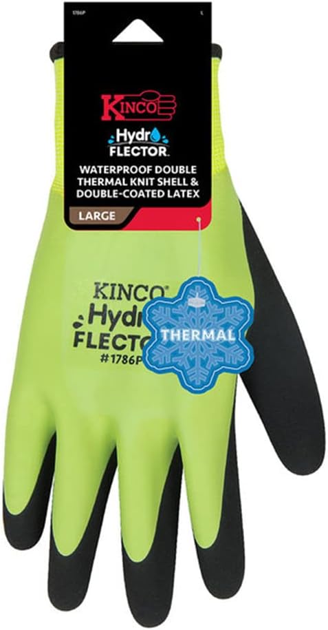 Kinco - Hydroflector Lined Waterproof Latex Work Gloves, Extra Warm, (1786P)