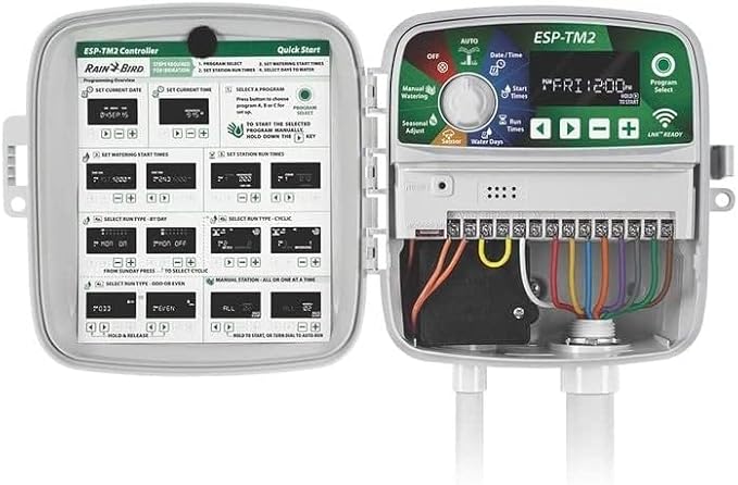 Rain-Bird ESP-TM2 Indoor Outdoor Irrigation WiFi Zone Controller Timer Box and Link Lnk WiFi Mobile Wireless Smartphone Upgrade Module Sprinkler System (4 Zone)
