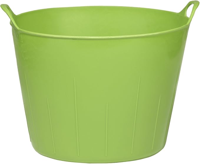 Little Giant® Poly/Rubber FlexTub Bucket | Ultra Durable & Versatile Farm Tub | Plastic Synthetic Gardening Tub (1, Lime Green)
