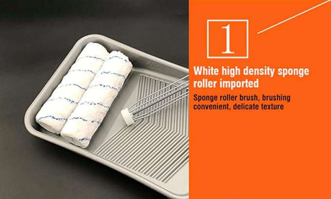 Edward Tools Large 9” Paint Roller Brush Set - Pro Grade Two 9” Roller Brushes and Painting Handle Tool - Large Paint Roller Brush Tray - High Density Roller Naps - for All Paints and Stains -