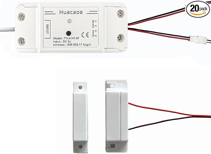 Easy Installation,Huacaoe Tuya Smart WiFi 5V Garage Door Opener Controller Garage Open Close Monitor,Wireless APP Remote Control Magnetic Door Sensor, Compatible with Alexa Echo Google Home