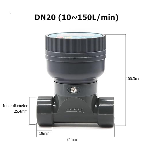RS485 Digital Display Flow Meter High Precision Smart Electronic Flowmeter UPVC Water Flow Sensor for Farm Garden Irrigation(DN20)