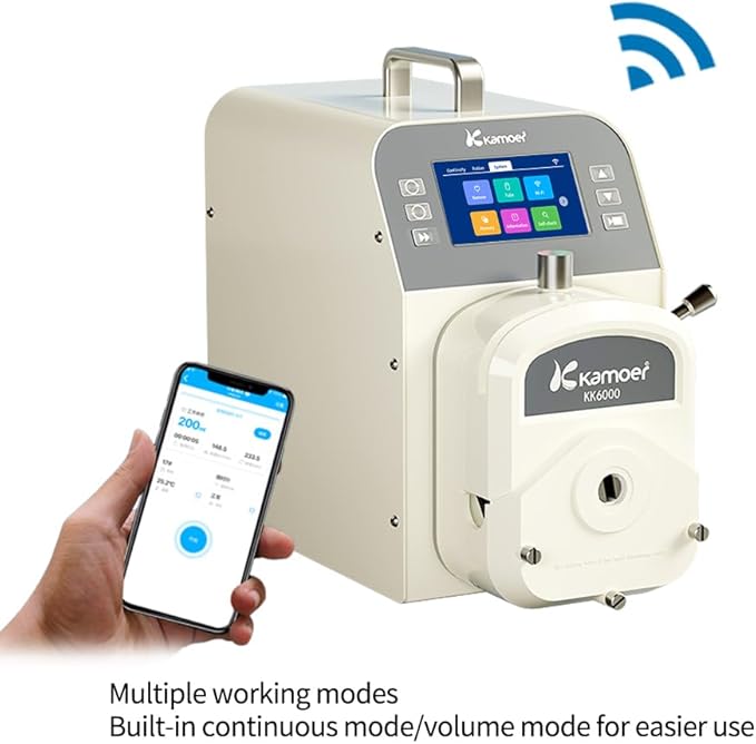 Kamoer 12L/min high flow peristaltic pump stepper motor 100V~240V M5(upgraded by AIP) intelligent WiFi variable speed liquid dosing pump touch screen digital control