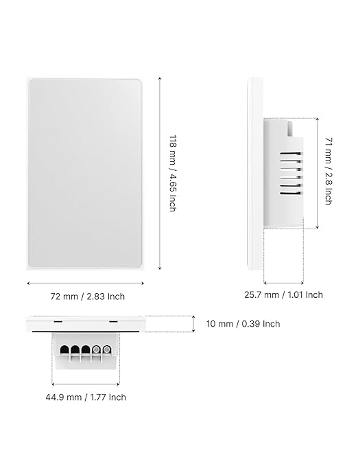 MOES Full Touch Smart Switch, SF(Star Feather 2026 Version) Wall Light Switch, Neutral Wire Required, Anti-Glare Panel, 2.4GHz WiFi Work with Smart Life/Tuya App, Alexa and Google Home White 1 Gang
