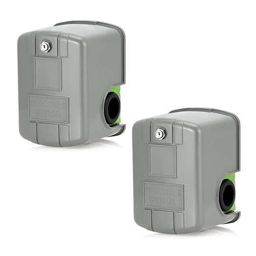 QWORK 30/50 Pressure Switch for Well Pump - 2 Pack Adjustable Cut-in/Out Pressure (30-50 PSI) - 1/4"-18 NPT Female Thread