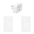 NineLeaf Remote Control Outlet,Wireless Remote Control Outlet Plug,500ft Long Range Wall Mounted Light Switch,15A 1500W for Home and Business,No Wiring,White,2 SW+1 Outlet