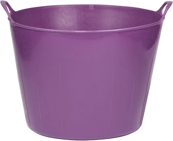 Little Giant® Poly/Rubber FlexTub Bucket | Ultra Durable & Versatile Farm Tub | Plastic Synthetic Gardening Tub (1, Purple)