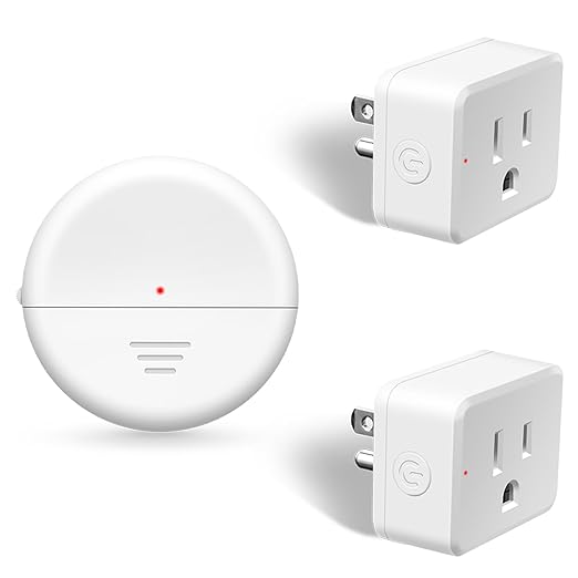NineLeaf Motion Sensor Outlet, Wireless Motion Activated Plug with Timer & Light Sensor, 262 ft Range, 15A/1500W, Auto On/Off for Lights, Bathroom Fan, Garage, Hallway(1Sensor 2Plugs)