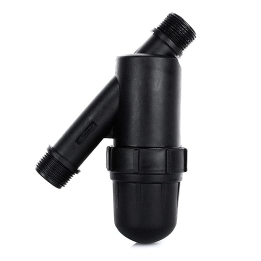 Drip Irrigation Kit, 3/4" Screen Filter Mesh, Y-Type Mesh Water Filter, Heavy Duty Plastic & Stainless Steel, Integrated Filtration System, Black, 5 M/ H, 1-8Kg Working Pressure