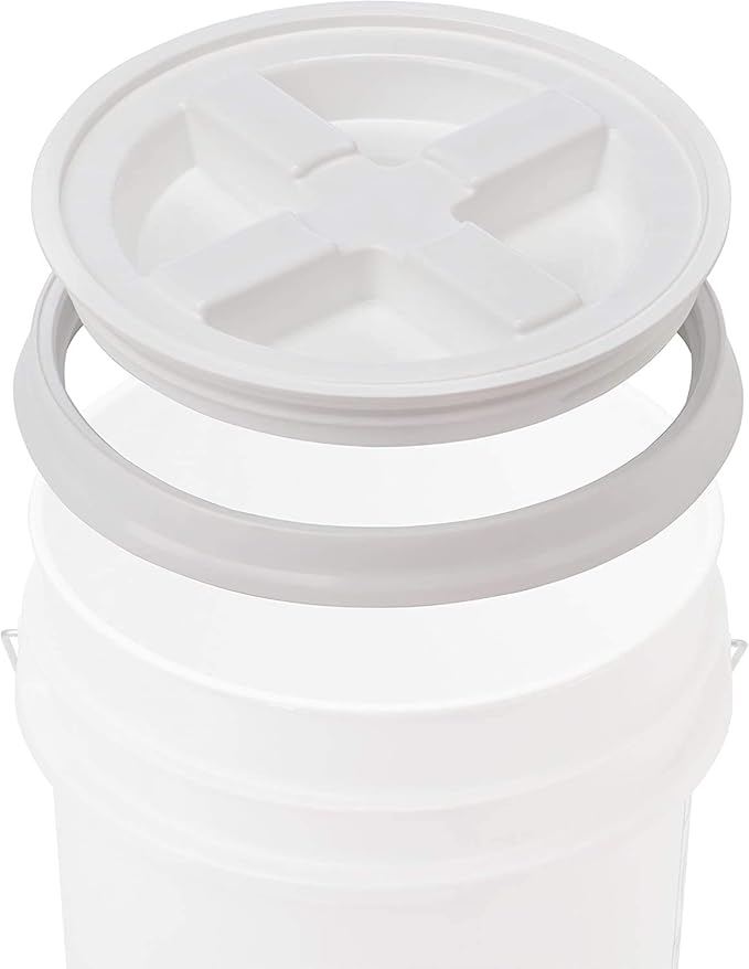 House Naturals 6 Gallon Large Bucket Pail Food Grade BPA Freee with Screw On Air Tight Lid(Pack of 2)