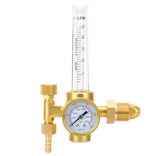 Luocute Argon CO2 Regulator, Reliable and Accurate Flowmeter with CGA580 Adapter and Tube, for Mig Welding Machines