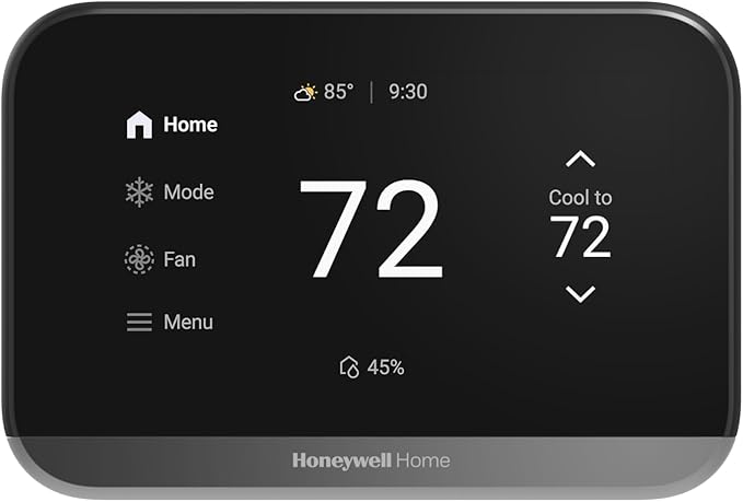 Honeywell Home X7S Smart Thermostat with Advanced Occupancy Sensing, Humidity Monitoring, and Customizable Touchscreen Display, Black