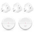 NineLeaf Wireless Motion Sensor Plug, PIR Sensor Outlet with Timer Setting to Auto Turn On/Off, Adjustable Detection Range, 15A/1500W Remote Control Plug for Christmas Lights, Fans(2Sensor 3Plugs)