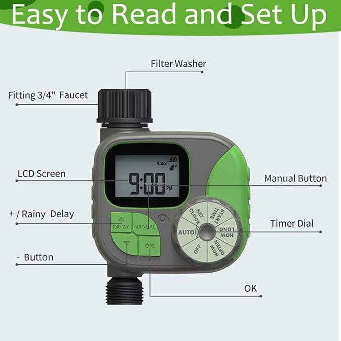 Irrigation Timer Programmable Sprinkler Timer for Garden Hose Lawn Sprinkler Controller