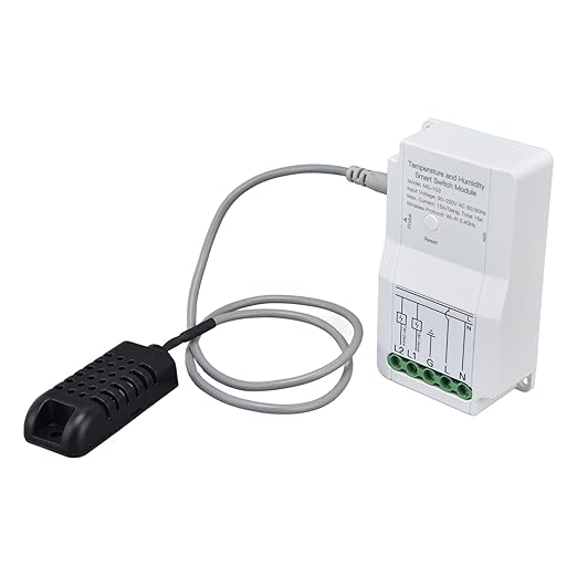 Qiilu Smart Temperature Humidity Switch Module Timing App Remote Control with Probe for Greenhouse for - Humidity Temperature Sensor with App Notification Alert