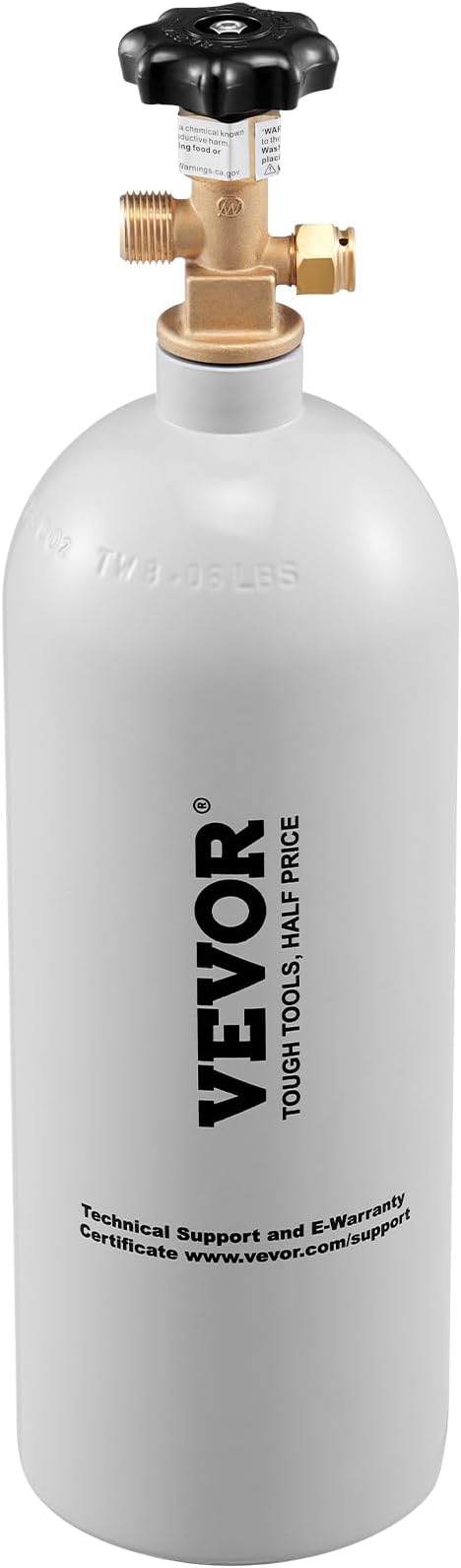 VEVOR CO2 Tank, 5 lbs New Aluminum Alloy Cylinder, CO2 Air Tank with Light Gray Spray Coating, CGA320 Valve & Adjustable Pressure, DOT Approved Cylinder for Draft Beer Dispensing and Soda Maker