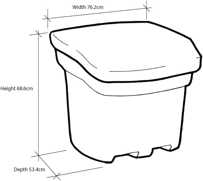 FCMP Outdoor 37-Gallon Salt and Sand Storage Bin – Multipurpose Deck Box for Patio, Porch or Shed – Industrial Large Container for Outdoor Storage, Grey
