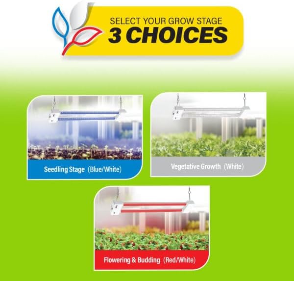 Feit Electric Grow Light 19W 2ft LED for Indoor Plants and Gardens, Full Spectrum Dual Hanging Bulb Grow Light, Hydroponic, GLP24ADJS/19W/LED