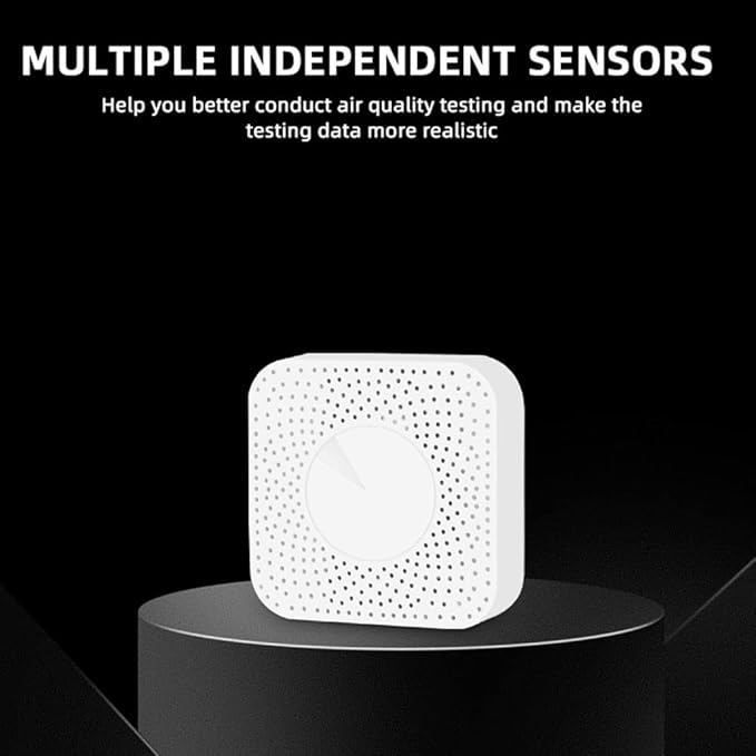 Zigbee Intelligent Air Housekeeper 6-in-1 Air Quality Monitor PM2.5/Formaldehyde/TVOC/CO2/Temperature/Humidity Detector for Home Office