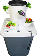 Indoor Hydroponic Tower Garden Kit, 30-Plant Vertical Growing System with Pump, Smart Germination for Herbs, Fruits & Veggies - 25 Holes, White White 6 Holes