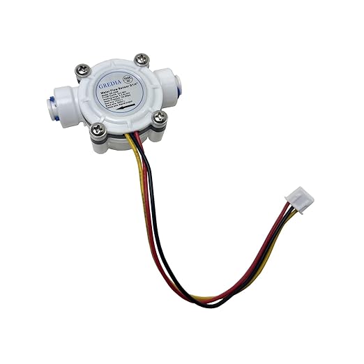 1/4" Quick Connect Water Flow Sensor Food-Grade Switch Hall Effect Flowmeter Fluid Meter Counter 0.3-6L/min