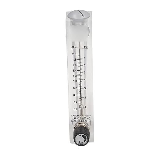 AUNMAS Water Meter Panel Type Flowmeter, 1/2in Male Thread and 1/4in Female Thread Djustable Knob Panel Mount Type Flowmeter for PVC Pipe, 0.2-2.0GPM 1-7LPM