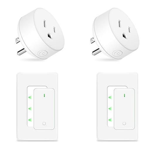 NineLeaf 2 Remote Control Outlet Plug with 2 Separate Switches – 500ft Range Wireless Light Switch, No Wiring, Removable Magnetic Base, 15A/1500W, Programmable Timer for Lamps, Fans, Holiday Décor