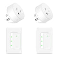 NineLeaf 2 Remote Control Outlet Plug with 2 Separate Switches – 500ft Range Wireless Light Switch, No Wiring, Removable Magnetic Base, 15A/1500W, Programmable Timer for Lamps, Fans, Holiday Décor