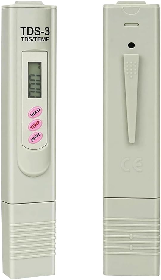 Digital TDS Meter Water Tester, PPM Water Quality Tester Measuring Range 0-9999ppm, Ideal for Drinking Water, Swimming Pool, Aquariums, Hydroponics (12, Grey)
