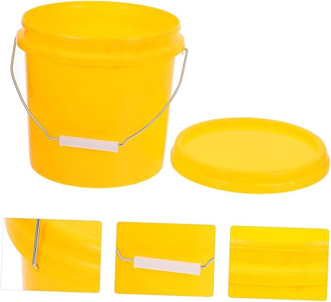 Heavy Duty Plastic Bucket with Lid Portable Water Pail with Handle Leakproof for Household Use Versatile Storage for Food Liquids Stackable Design