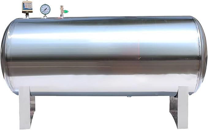 25 40 50 65 80 130 185 Gal Horizontal Pressure Tank Stainless Steel/ Water Pressure Tank for Water Well Pump & Sprinkler Systems - Domestic Water Pressurized Storage Containers with Mounting Kit ( Siz
