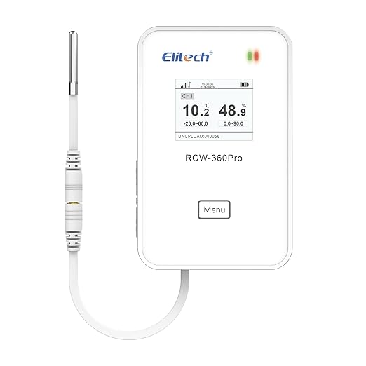 Elitech Temperature Probe for RCW-360Pro, -40°F to 176°F, 16.4ft Cable Auto-Detection Digital Sensor with Individual Calibration Certificate for Medical Pharma Cold Chain Validation, TD3X-TE-R-5M