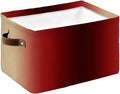 Dark Red Yellow Ombre Storage Bins Cubes Waterproof Cloth Storage Basket, Farmhouse Modern Gradient Art Foldable Storage Bags for Shelf Clothes Storages Organizers with Handles 15x11x9.5 in 1PCS