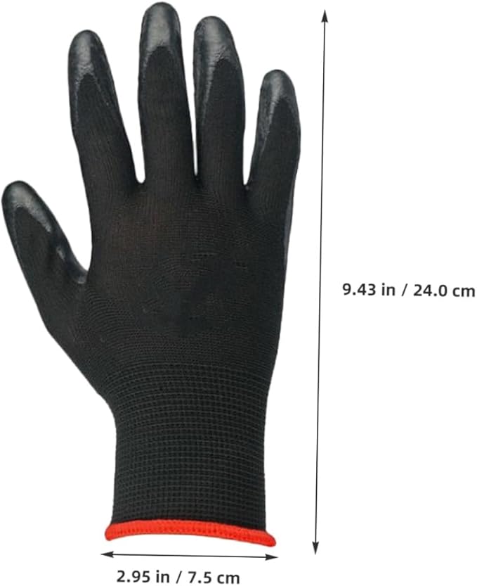 minkissy Puncture-resistant Waterproof Gardening Gloves Black Heavy-duty Yard Work Gloves for Men and Women with Anti-slip Grip and Wear-resistant Material