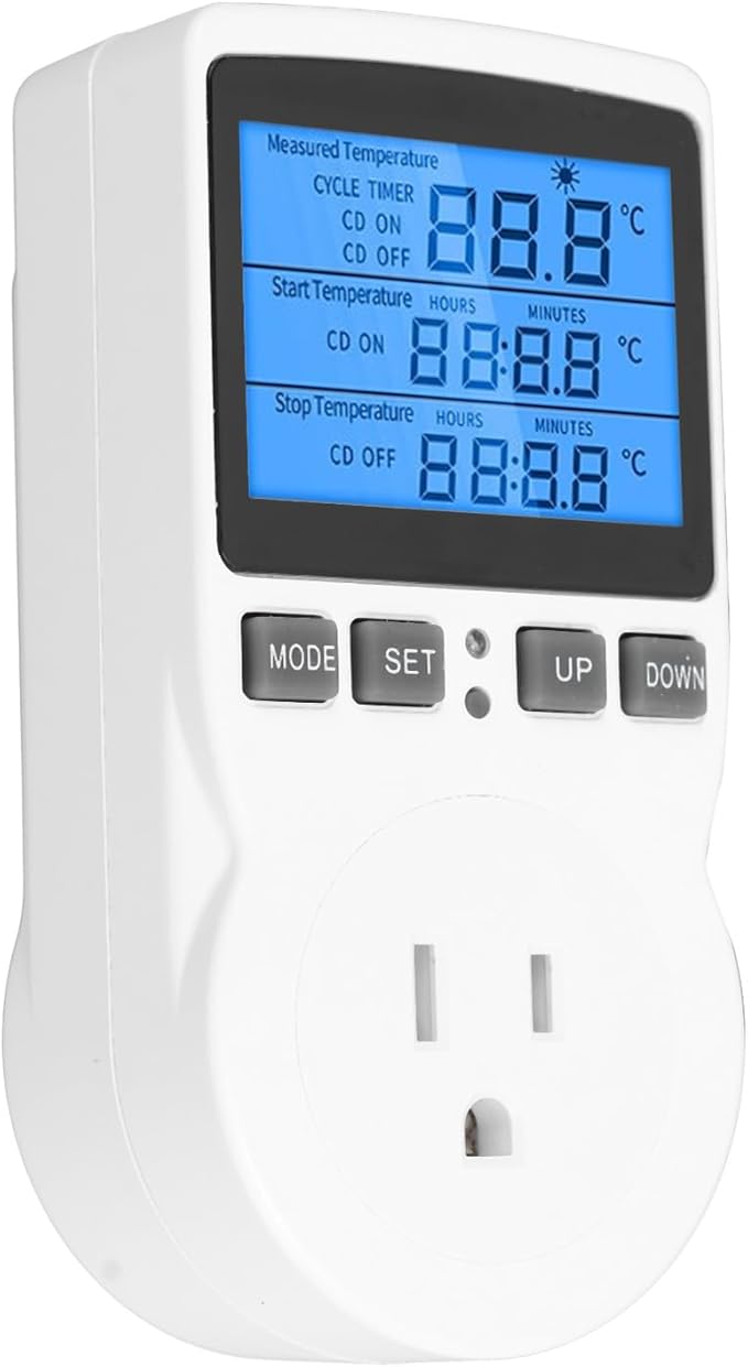 DIGITEN WTC100 Wireless Thermostat Outlet, Greenhouse Reptiles Cooling Heating, Remote Control (US Plug)