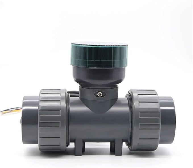 RS485 Digital Display Flow Meter High Precision Smart LCD Electronic Flowmeter UPVC Flow Sensor Water For Farm/Garden Irrigation(DN25,LCD version)