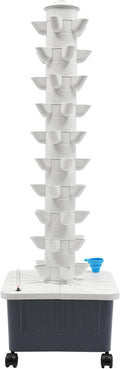 50-Holes Hydroponic Tower Growing System Indoor, Garden Vertical Planter Germination Kit with Pump, Hydroponics Growing Tower, Smart Vertical Hydroponic Garden Tower w/Movable Grey Water Tank, IP68
