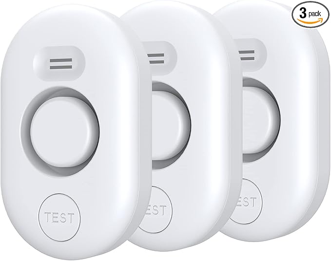 Water Leak Detector Sensor Alarm: Home Water Flooding Monitor Smart Sink Overflow Monitoring Adjustable Wet Moisture Alert Pipe Leakage Drip Detection Warning for Basement Floor 3Pack