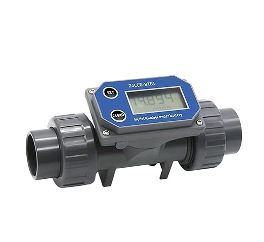 FEYOTH-LCD Display Digital Flow Meter 1inch Electronic LCD Digital Display Flowmeter NPN Flow Meter PVC Pipe Liquid Water for Farm/Garden Irrigation1