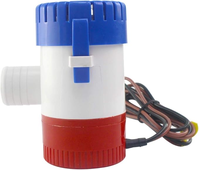 12V Bilge Pump-1100 GPH,1-1/8“(29mm) Outlet,Non-Automatic Submersible Marine Water Pump for Boat, Rvs,Pond