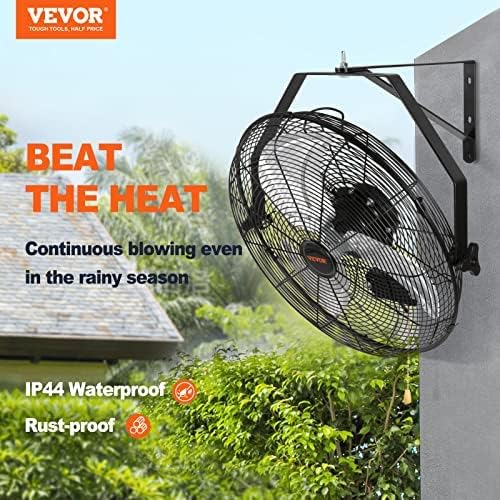 VEVOR 18 Inch Wall Mount Fan, 3-Speed IP44 Waterproof Industrial Fan, Max. 4150 CFM for Outdoor, Commercial, Residential, Greenhouse, Workshop, ETL Listed, 2-Pack