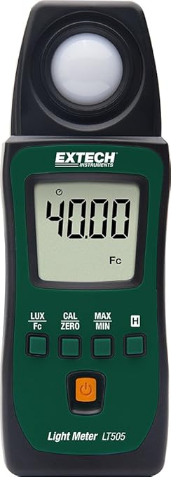 Extech LT505 Pocket Light Meter – Compact Lux & Foot-Candle Meter, Measures Ambient Light for Photography, HVAC, Workplace, and Industrial Applications, Backlit LCD Display