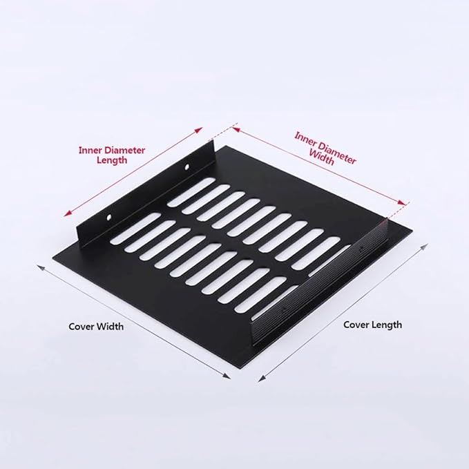1pcs Aluminum Gas Vent Grille Cover for Home/Office Ventilation - Adjustable Exhaust Louver Easy Install 100mm Height(150mm)