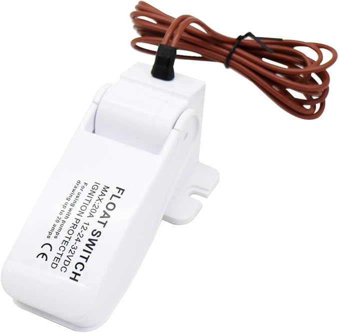 Automatic Bilge Pump Float Switch, Marine Bilge Pump Switch, Auto Float Switch for Boat, DC 12V/24V/32V Ignition Protected for Marine Electric Water Pumps