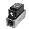 Micro Turbine Flow Meter 4-20mA Flow Transmitter with Temperature Sensor, OLED Display,Stainless Steel Industrial Flow Meter for for Water Industrial Liquids-DN20