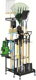Garden Yard Tool Stand Tower Racks With Wheels, Heavy Duty Garage Storage for,Broom Holder, UP to 35 Tools